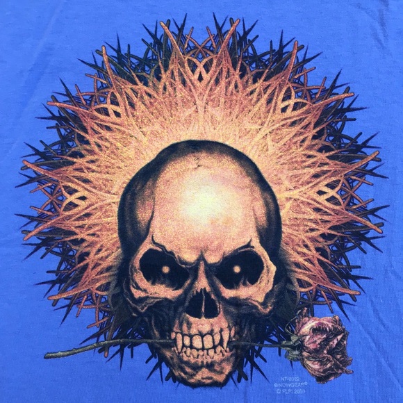 NOS Womens Graphic Strap T-SHIRT SKELETON & ROSE - Picture 2 of 4